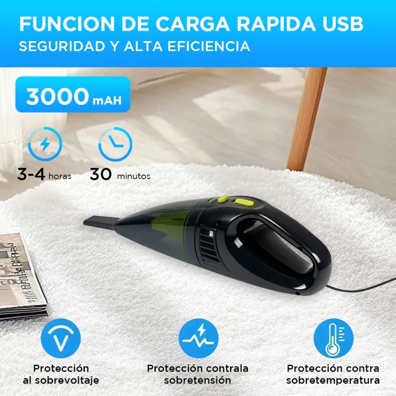Aspiradora de Mano Inalámbrica Cowin Cleaner Negro 4Kpa para Hogar