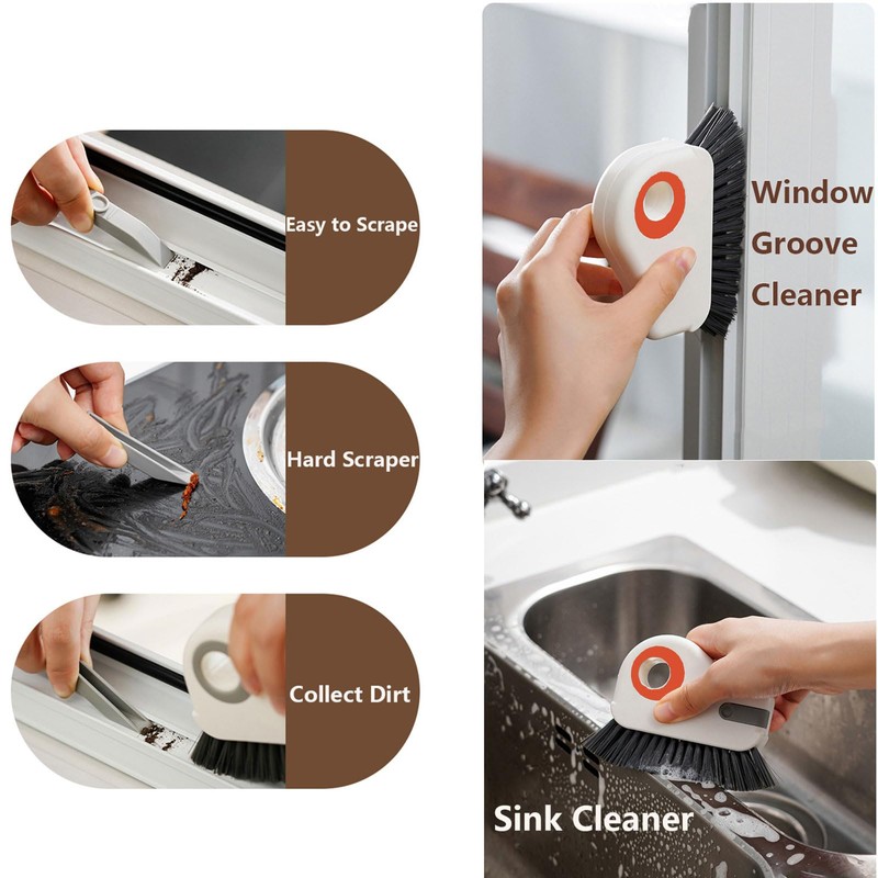 ESUOHYM Groove Cleaning Brush 2 in 1 Grout Cleaner Tool
