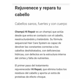 Shampoo Salerm Cabello Dañado Y Deshidratado Hi Repair 1 L