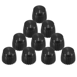 sourcing map 10Pcs Guitar Amplifier Push on Fit Knobs for 6mm/0.24" Dia Potentiometer, Control Knob Black for Volume Tone Control, Guitar Bass Parts, Chrome