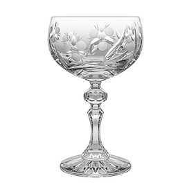 Barski Champagne Glasses - Flute - Saucer - Belle Coupe - Set of 6 Glasses - Hand Cut Crystal - Beautifully Designed - Each Glass is 6 oz Made in Europe