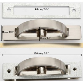 Daycount Pack of 2 Invisible Cabinet Drawer Handle Rotating Zinc Alloy Hidden Grip Pulls Handles Hardware for Cabinet, Door, Wardrobe, Tatami and Drawer (Nickel)