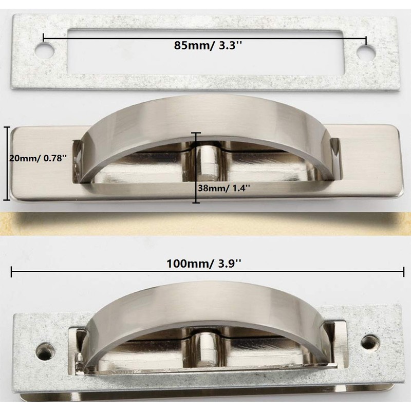 Daycount Pack of 2 Invisible Cabinet Drawer Handle Rotating Zinc
