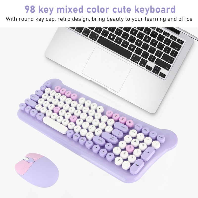 Wireless Keyboard and Mouse 2.4Ghz Connection Cute Keyboard Mouse Set