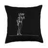 Binoculars One Line Art Drawing Bird Watching Throw Pillow
