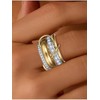 14K Gold Plated Interlocked Stackable Rings for Women - Gold