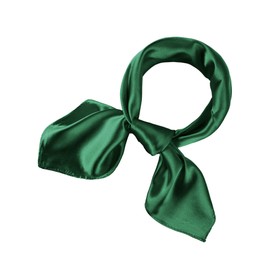 SATINIOR Chiffon Scarf Square Neck Scarf Handkerchief Retro Satin Ribbon Scarf for Women(23.6 x 23.6 Inches,Navy Green)