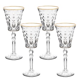 Lorren Home Trends Marilyn Gold Set of 4 White Wine