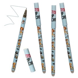 Tapirella - Set of 4 Gel Eraser Pens, Detective - with Eraser to Remove Ink - Blue - Erasable Gel Pens by Lutz Mauder Gel Pens Kids and Adults - Ink Pen
