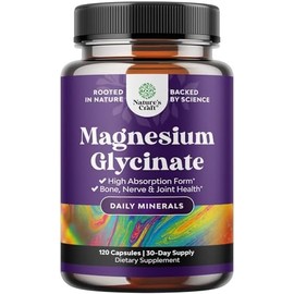 Cápsulas de glicinato de magnesio de alta absorción, glicinato de magnesio quelatado, 500 mg por porción para calmar el sueño, además de apoyo