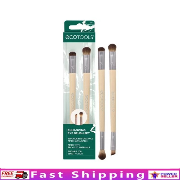 Unbranded Eye Enhancing Duo Makeup Brush Kit Define Blend Smudge