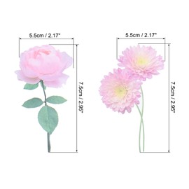 PATIKIL Transparent Flower Vinyl Stickers, 80 Sheet Waterproof PET Flowers Decals Floral Stickers for Scrapbook Journaling Crafts DIY Water Bottles, Light Pink