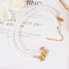 Angel Number Necklace for Women，Pearl Choker Necklace Gold Planted Lucky