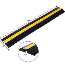 TREATLIFE HOME Durable Cable Protector Ramp for Peace of Mind, 6600Lbs Load Capacity, for All Driveways and Garage Use, 2 Pack
