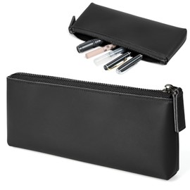 Pen Case, Pencil Case, Genuine Leather, Large Capacity, Pencil Case, Tool Pen Case, Zipper, Fashionable, Simple, Children, Elementary School, Middle School, High School Student, Boys, Girls, College Students, Adults, Lightweight, Multifunctional, Easy to