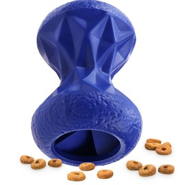 Rubber Dog Toys Treat Dispensing - Super Tough Dog Toys for Aggressive chewers Large Breed Durable Dog Toys IQ Training (Blue)