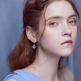 WINNICACA Turtle Earrings 925 Sterling Silver Sea Turtle Earrings with Blue Circle Crystal Dangle Earrings Animal Jewelry Gifts For Women Girls Birthday