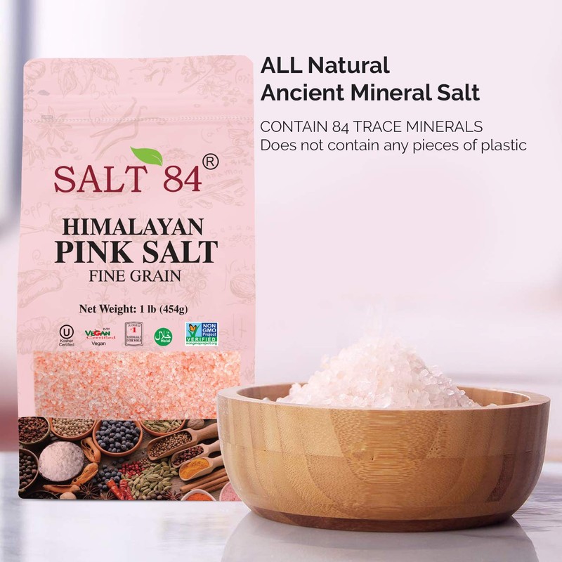 Salt 84 Himalayan Pink Salt, Fine Grain, Non-GMO – Kosher