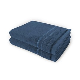 WohnDirect Hand Towel Set 2 Pieces – 2 Hand Towels (50 x 100) – Terry Towelling 100% Cotton – Dark Blue