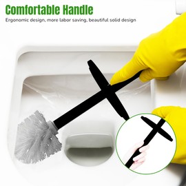 Toilet Bowl Brush Set for Bathroom with Holder | Modern Chic Designs Toilet Cleaner with Hidden Brush for Cleaner Space | Fits in Any Bathroom, Resin Design (Black Matte)