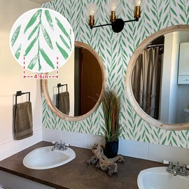 Wudnaye Green Leaf Wallpaper Peel and Stick Wallpaper Floral Wallpaper 17.7inch x 118inch Modern Floral Contact Paper Self Adhesive Watercolor Leaves Wallpaper Decorative Removable Wall Paper Vinyl