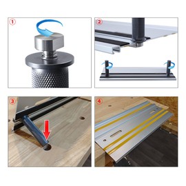 2PCS 20mm Bench Dogs Guide Rail, Bench Dogs Rail Sliding Slot Stop, Aluminum Alloy Woodworking Table Hole Clamp Stops for Workbenches MFT Tables