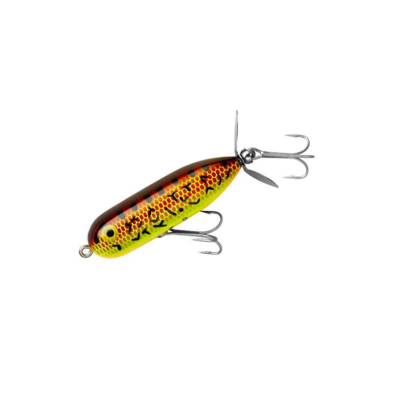 Heddon Torpedo Prop-Bait Topwater Fishing Lure with Spinner Action, Brown