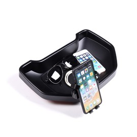 Fit for Toyota Tundra 2007-2021 Car Dash Center Console Table Storage Tray,Instrument Organizer ABS Black Materials Anti-Slip Backing Accessories (with B Style Mobile Phone Holder)