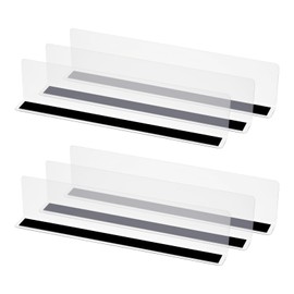 MECCANIXITY Shelf Dividers Plastic Closet Shelf Organizer Divider with Magnetic, 11"x2.4" Separator Clapboard for Supermarket Storage Kitchen Office (Clear, 6 Pcs)