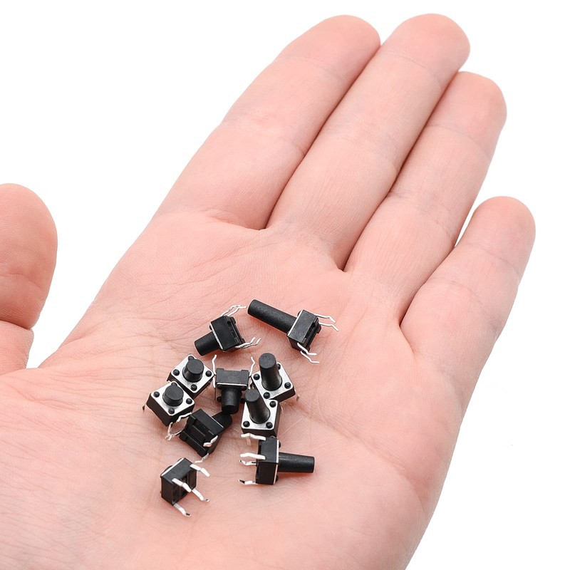 QTEATAK 200 Pcs 10 Value 4 Pins 6 x 6mm