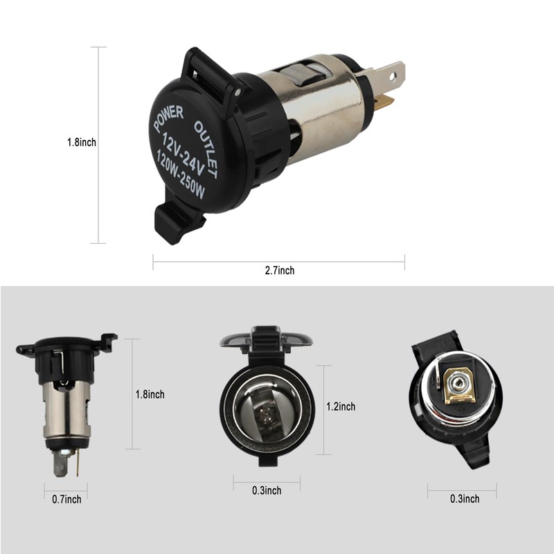 Cigarette Lighter Socket, DC 12V Car Cigarette Lighter,12 Volt Female