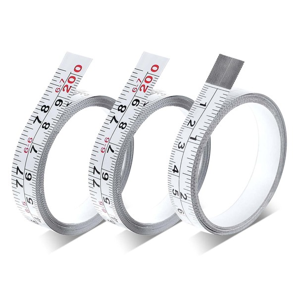 3Packs Adhesive Measuring Tape,80Inch/200cm Imperial and Metric Ruler Tape,1/2 Inch