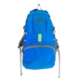 Wild Pack Blue Collapsible & Foldable Unisex Outdoor Travel/Hiking/Sport Backpack; Ultra Lightweight, Packable, Casual, Large Capacity, Durable & Water-Resistant Daypack with Reflective Stripe