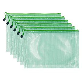 scicent Folders a4 6 Pcs Plastic Wallets A4 Zip Wallets Ziplock Bags Zip Folder Zipper Bag A4 Folders Document Wallet - 00607A4