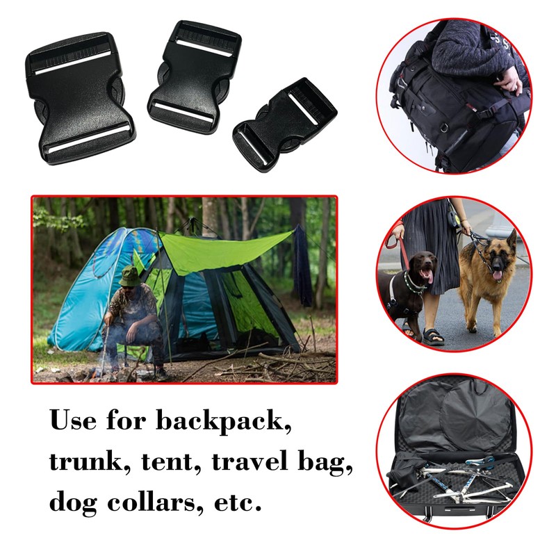 1.5" Buckles for Straps Quick Side Release Plastic Buckle Clip