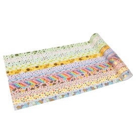 LGEGE 12 Rolls Washi Tape Set, 15 mm Wide, Colourful Star Heart, Rainbow, Flower, Butterfly, Bow, Polka Dot, Japanese Masking Tape, Decor for Scrapbook, Bullet Journal (3 m)