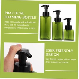 Housoutil 3pcs Multi-Function Foaming Bottle Portable Pump Dispensers for Body Face Cleansers Petg Material for Travel Home Use