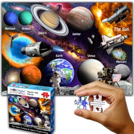 Think2Master Solar System & Space Exploration 250 Pieces Jigsaw Puzzle Fun Educational Toy for Kids 6-8 8-10 10-12, School & Families. Great Gift for Boys & Girls Ages 8+ for Learning. 14.2” X 19.3”
