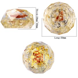 Amogeeli Star of David Symbol Orgone Crystal Decor, Reiki Energy Orgonite Palm Pocket Stone, Citrine