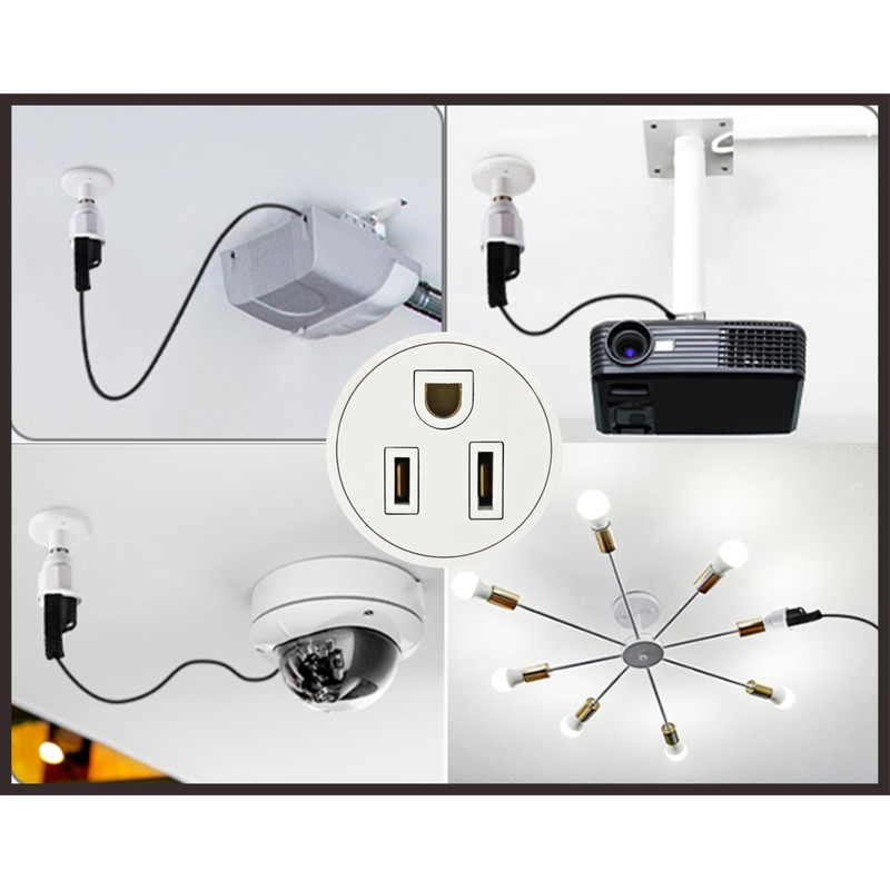 YinzPlus B22 Light Bulb Socket to 3-Prong US Nema Outlet