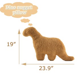 NXCHIZS Dino Nugget Pillow Large, Funny Chicken Nugget Plushie Birthday Gift, Dino Decorative Throw Pillow for Kids Room Decor, Dinosaur Stuffed Animal Idea Birthday Gift for Teens Kids and Adult