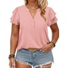 Womens Plus Size Summer Tops Ruffle Short Sleeve Shirts Button