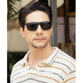 ANYLUV Polarised Sunglasses Men Women Outdoor Sunglasses Unisex Retro Black Glasses UV400 Driving Hiking Golf, B01 Grey/Silver