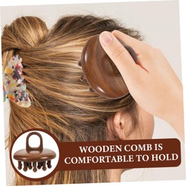 KOMBIUDA Sturdy Wooden Comb for Scalp Massage Head Massager Scalp Brush Natural Material