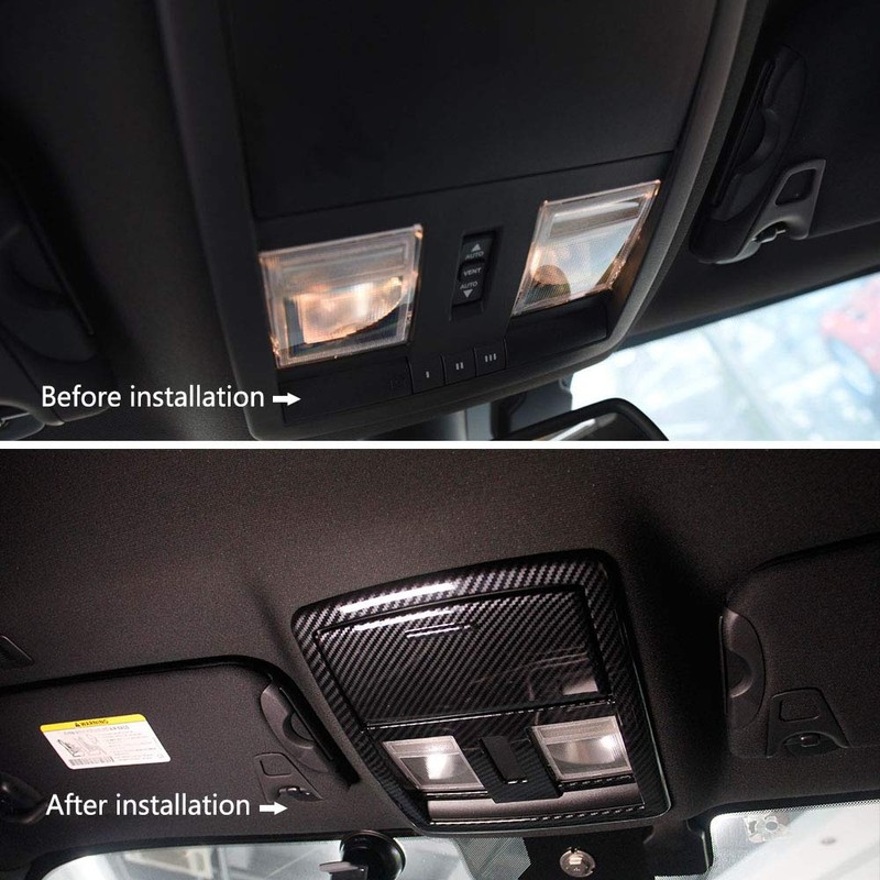 Jstotrim Carbon Fiber Roof Reading Light Lamp Cover Trim Kit