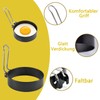 Pack of 4 Fried Egg Moulds, 1 Piece Oil Brush,