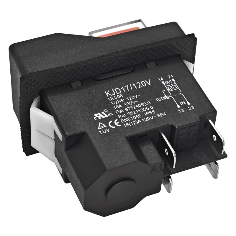 KJD17 Electromagnetic Pushbutton Switch - 120V/220V 4-Pin 16A for Garden