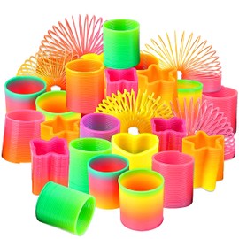 Adalex Global Springs Baby Toy Gifts Gift Stocking Fillers Mini Spring Toys Slinky Party Bag Fillers for Kids 12 Pcs Fidget Sensory Toys Gift Rainbow (Neutral)