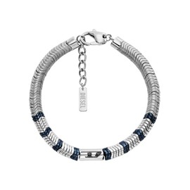 Diesel Men's Stainless Steel with lobster hook or fold over closure bracelet Roman silver