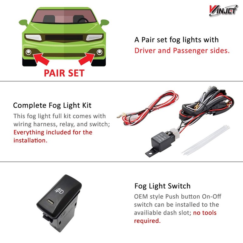 Winjet WJ30-0034-12 OEM Series for [1999-2000 Honda Civic] Driving Fog